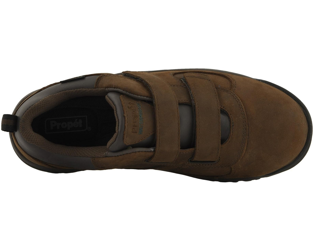 Men's Propet Cliff Walker Low Strap Brown Crazy Horse