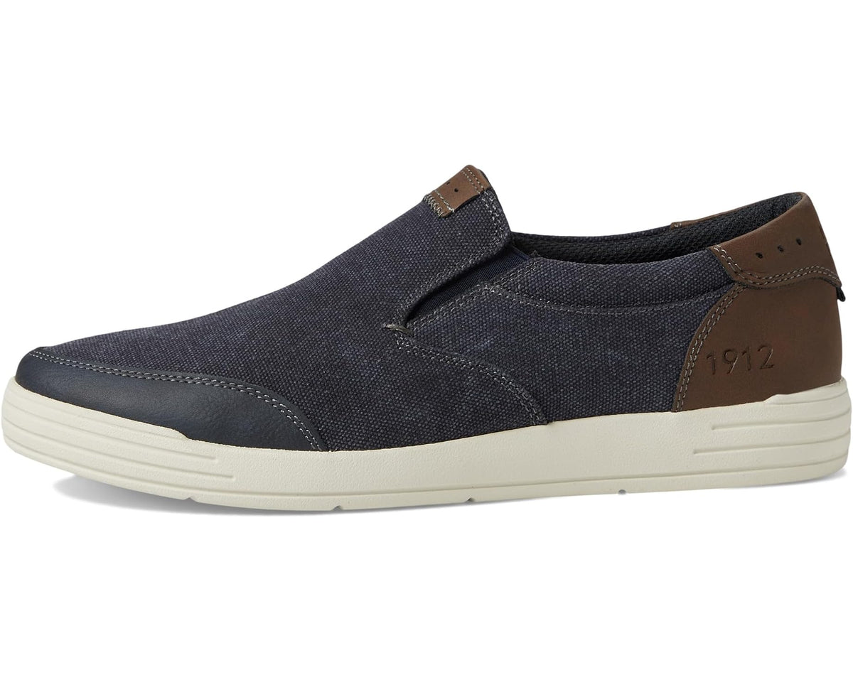 Men's Nunn Bush City Walk Canvas Moc Toe Slip-On Dark Blue