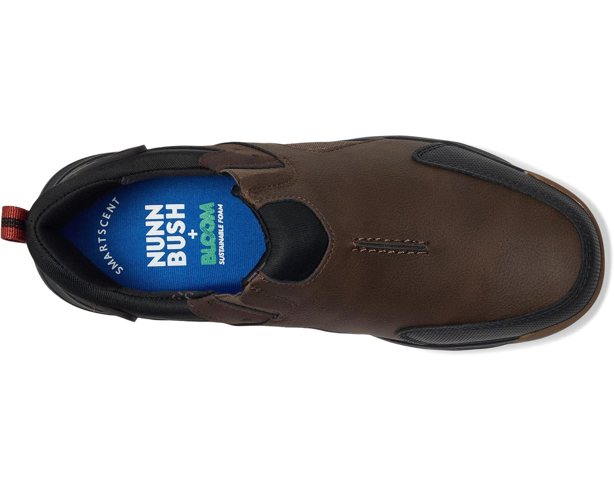 Men's Nunn Bush Sedona Moccasin Toe Slip-On Easy-On Easy-Off Rugged Casual Loafer Gray