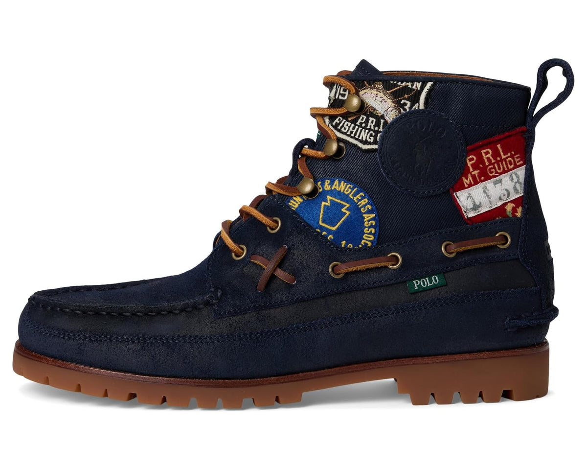 Men's Polo Ralph Lauren Ranger Mid Suede & Twill Boots Hunter Navy