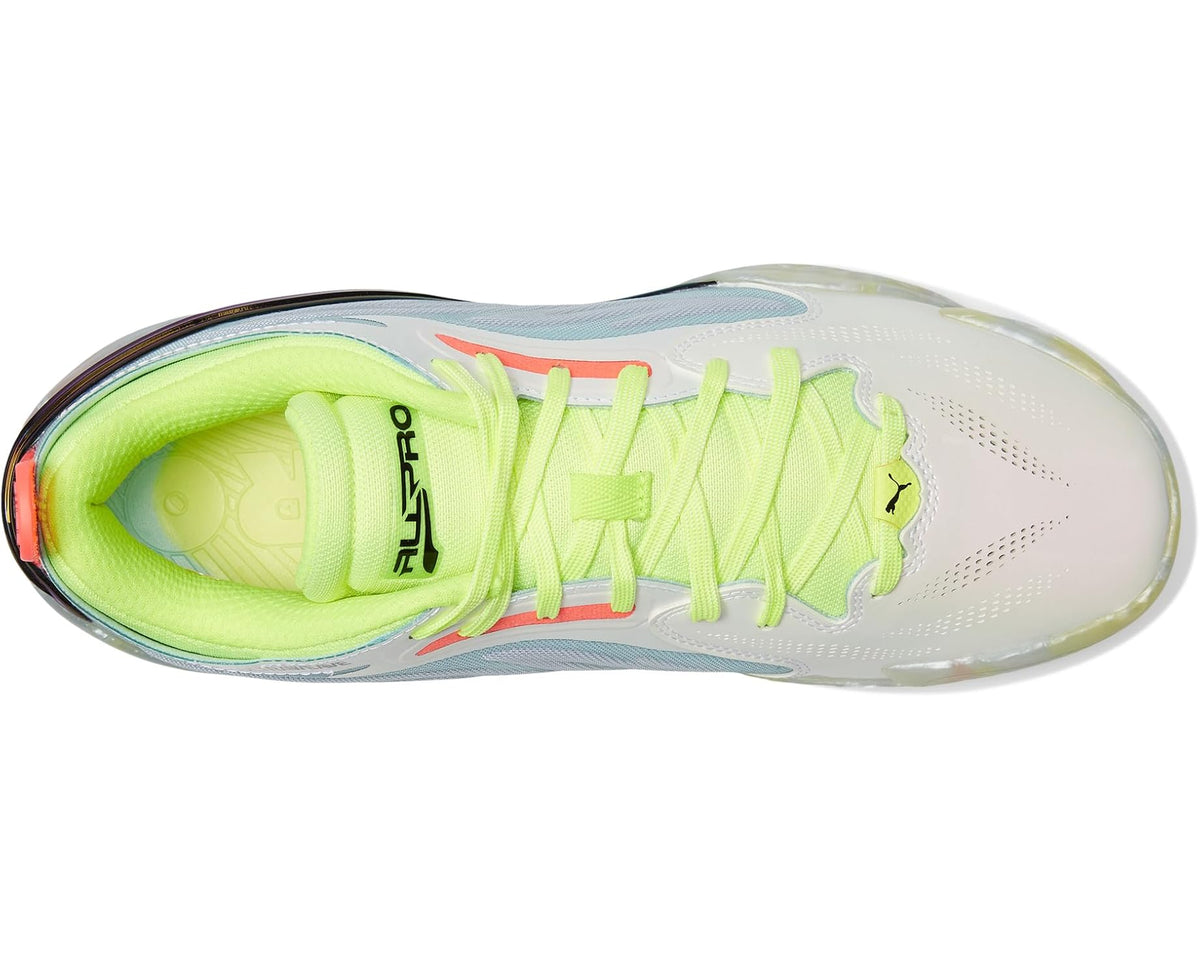 Men's PUMA All-Pro Nitro Elite Basketball Shoess Light Aqua/Yellow Alert