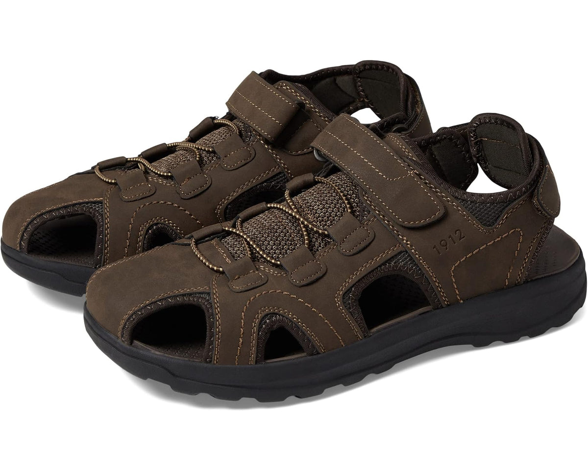 Men's Nunn Bush Huck Sport Closed Toe Fisherman Sandal Brown