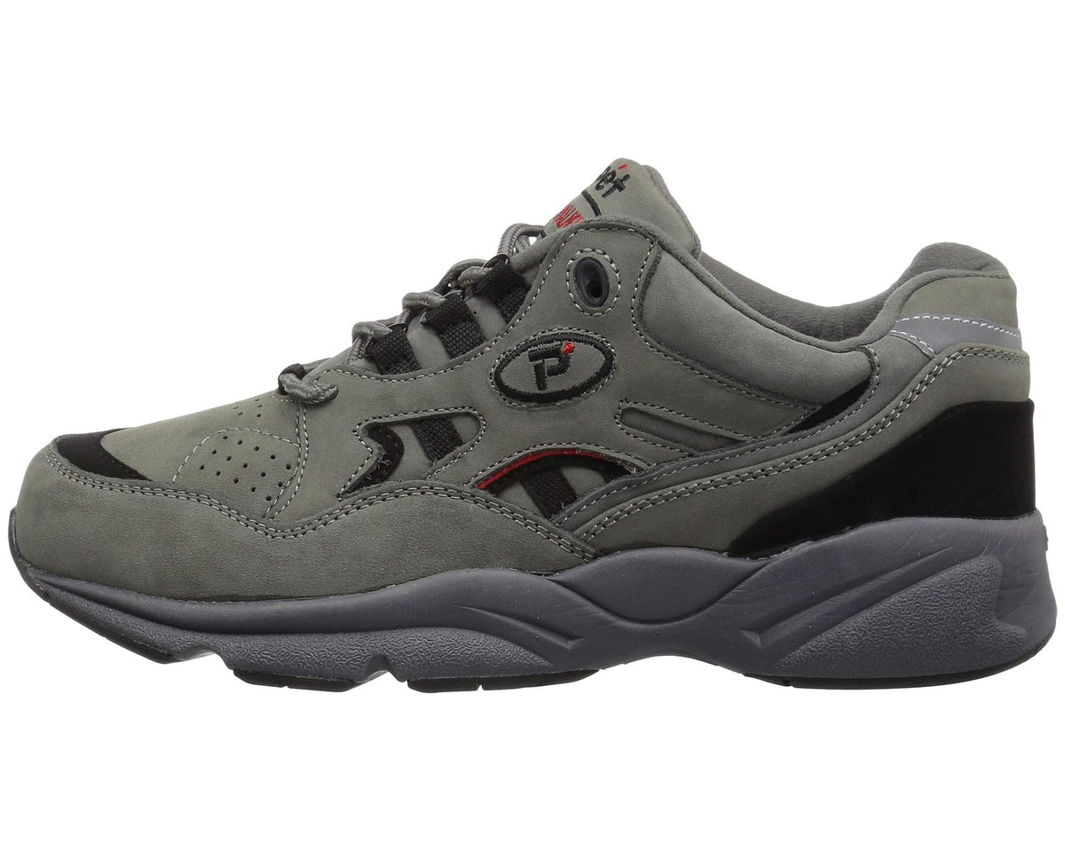 Men's Propet Stability Walker Medicare/HCPCS Code = A5500 Diabetic Shoe Grey/Black Nubuck