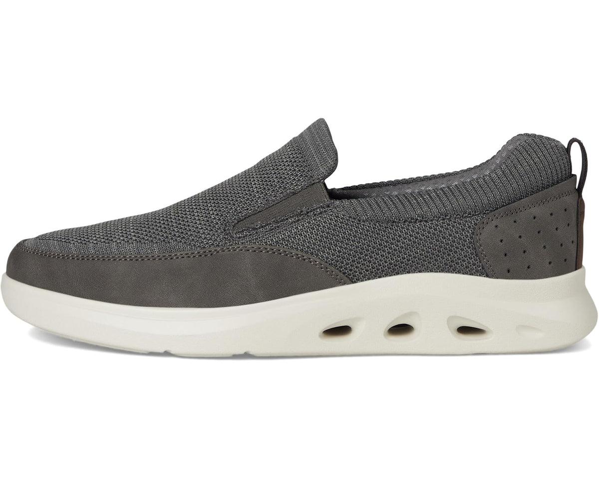 Men's Nunn Bush Ponte Knit Moc Toe Slip-On Sneakers Hybrid Casual Lightweight Athletic Style Loafer Gray
