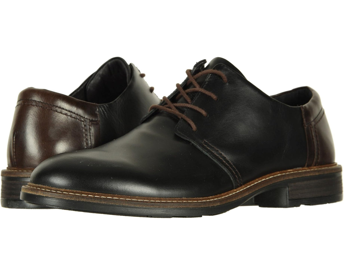 Men's Naot Chief Black Raven Leather/Walnut Leather