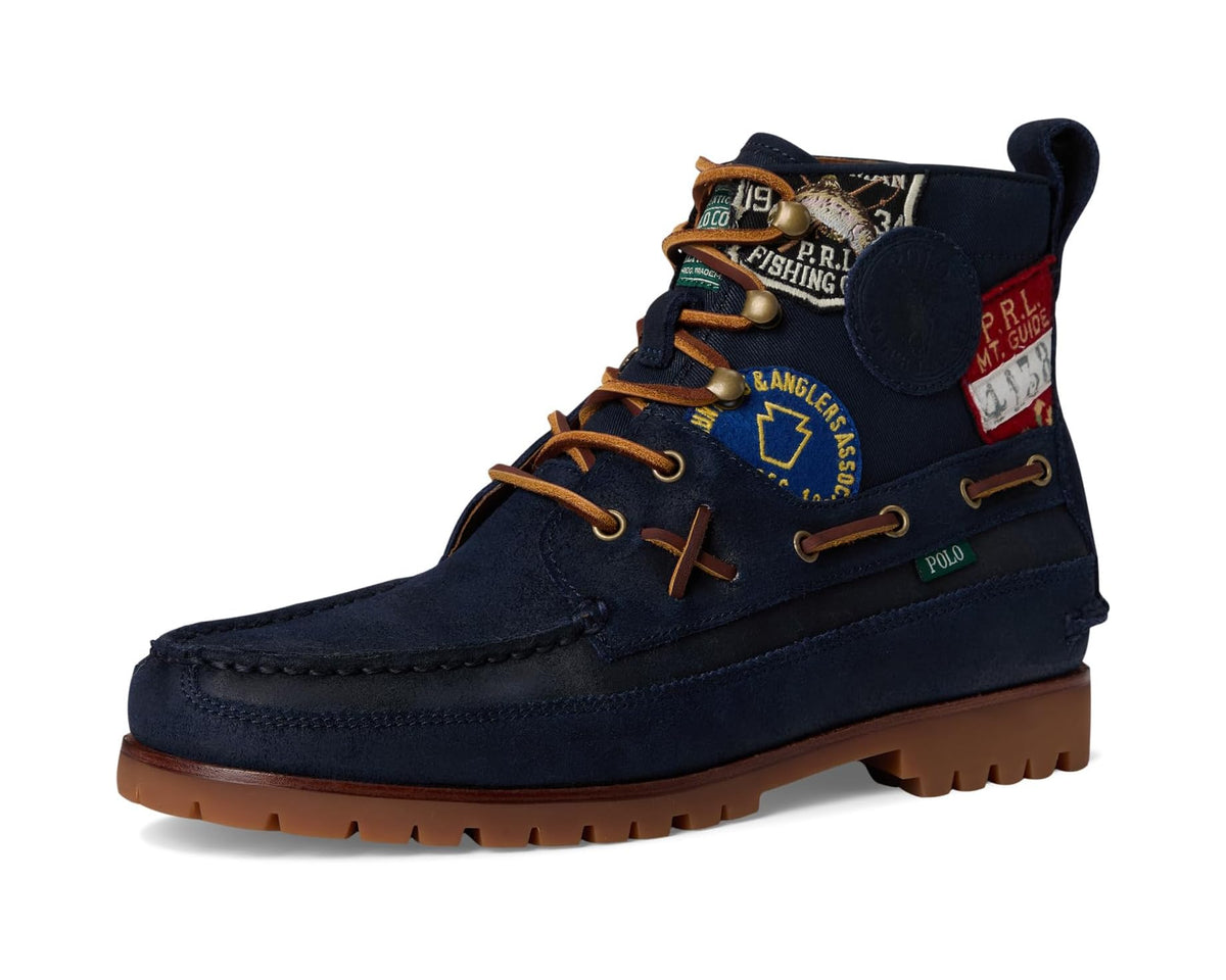Men's Polo Ralph Lauren Ranger Mid Suede & Twill Boots Hunter Navy