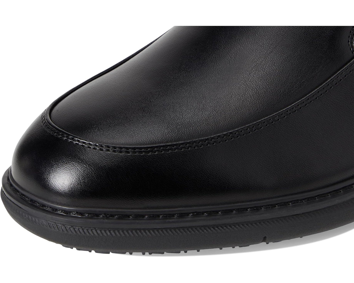 Men's Nunn Bush Chase Slip Resistant Work Slip-On for Restaurant Food Service & Hospitality Black