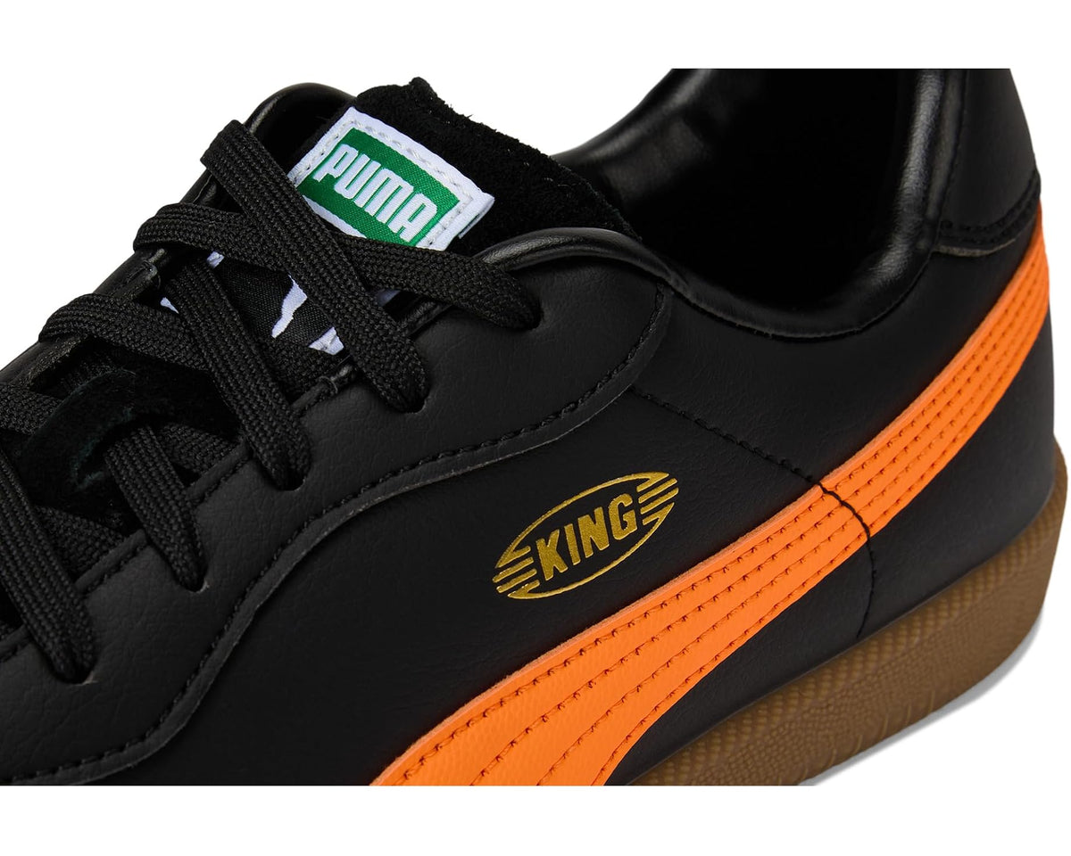 Men's PUMA King 21 Indoor Trainer Soccer Shoes Black/Heat Fire
