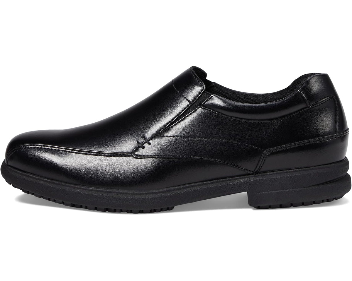 Men's Nunn Bush Sanford Slip Resistant Bicycle Toe Work Slip-On Black