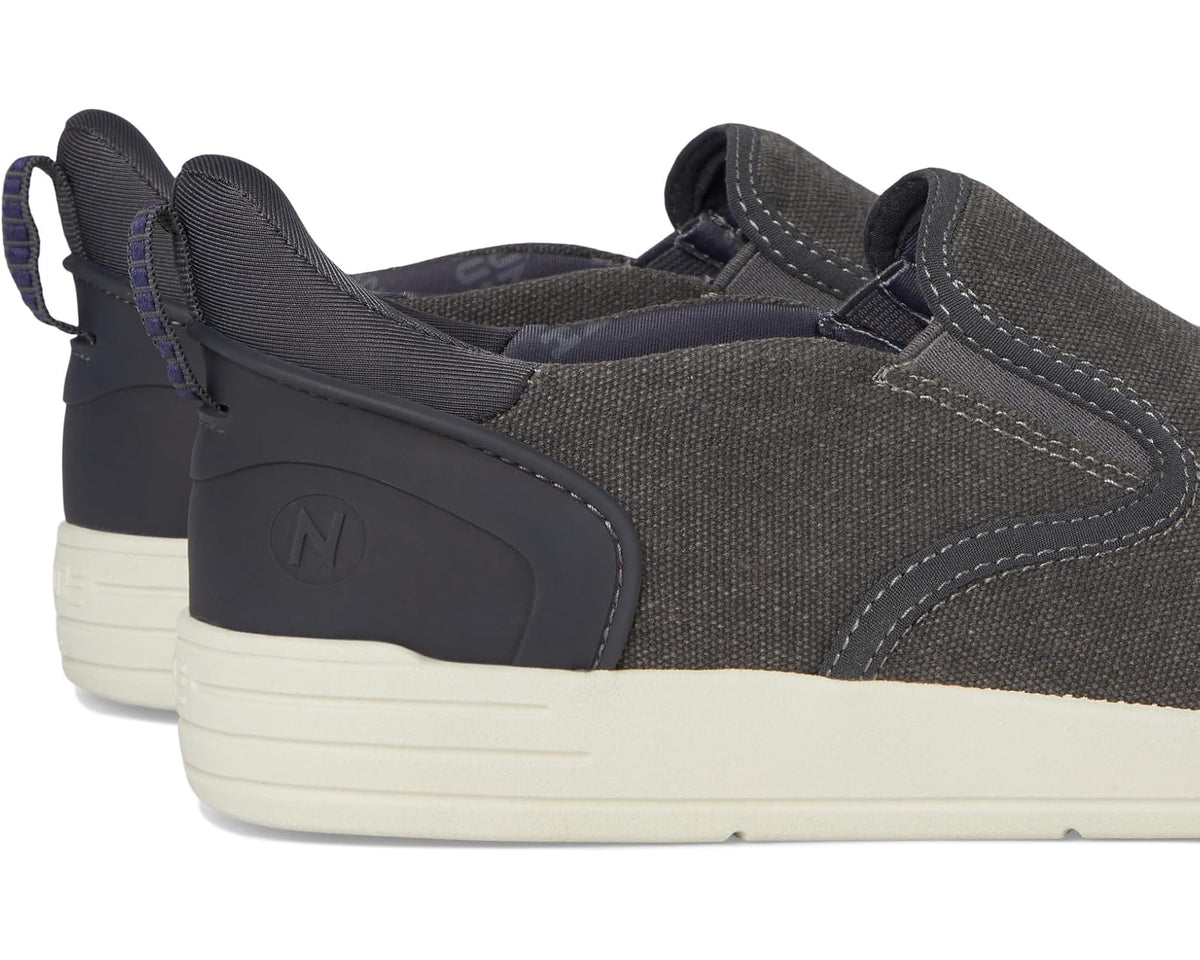 Men's Nunn Bush Kore City Walk Canvas EZ Moc Toe Slip-On Sneakers Easy On and Easy Off Cement