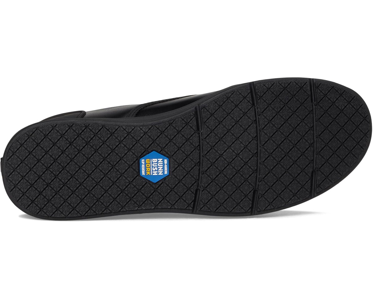 Men's Nunn Bush KORE CITY Work EZ Slip-Resistant Slip-On Athletic Inspired Hands Free Loafers Black