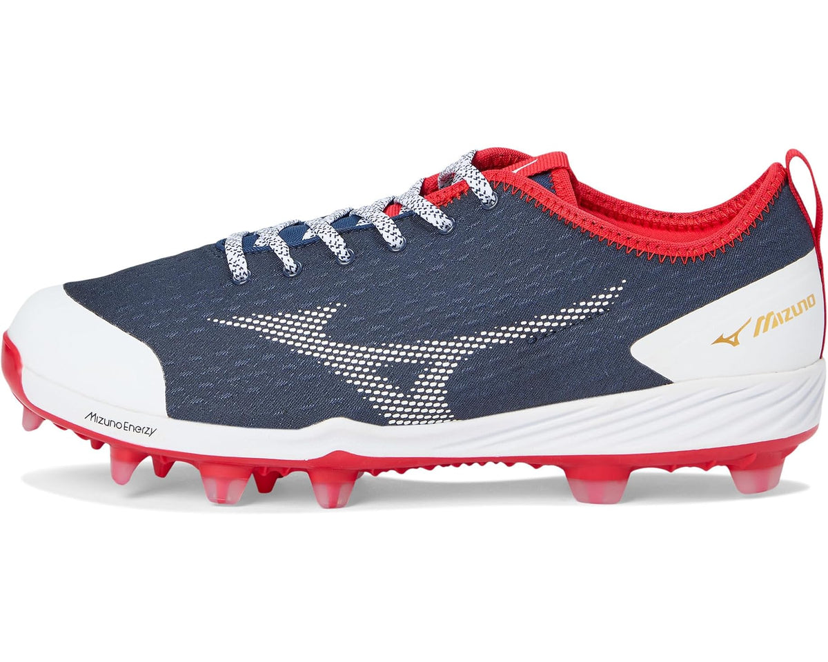 Men's Mizuno Dominant 4 TPU Baseball Cleats Navy/Red