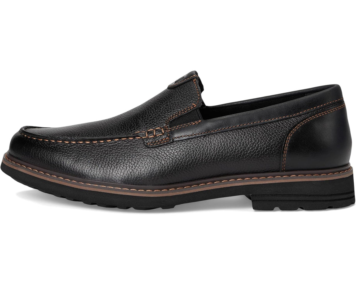 Men's Nunn Bush Owen II Moc Toe Venetian Loafer Lightweight and Comfortable Slip-On Black