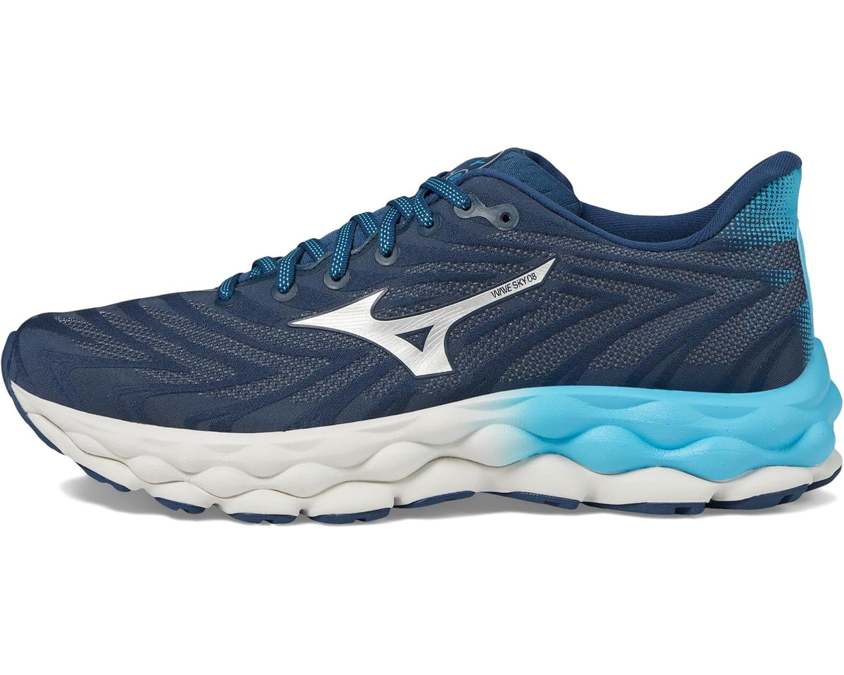 Men's Mizuno Wave Sky 8 Blue Wng/Teal Silver