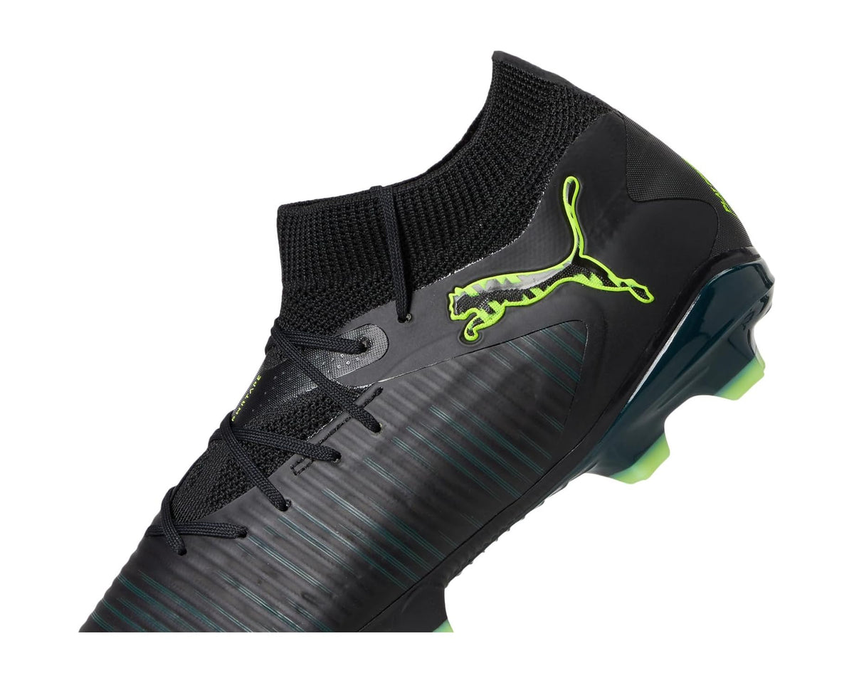 Men's PUMA Future 8 Pro Firm, Artificial Ground Soccer Cleats Black/Fizzy Light/Green Terrain