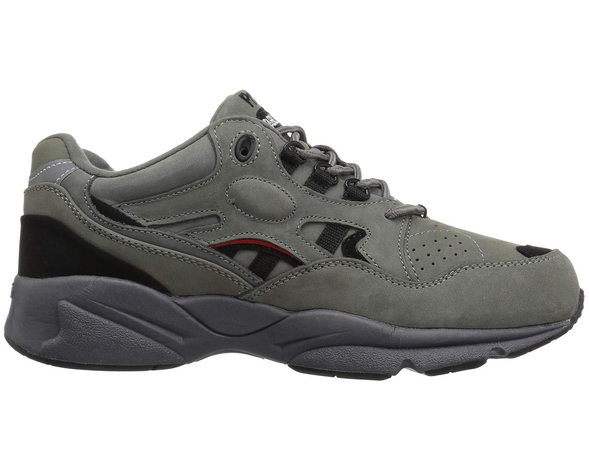 Men's Propet Stability Walker Medicare/HCPCS Code = A5500 Diabetic Shoe Grey/Black Nubuck