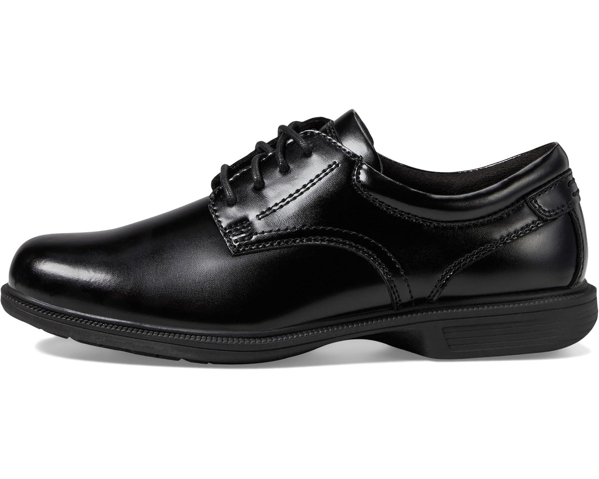 Men's Nunn Bush Baker Street Plain Toe Oxford with KORE Slip Resistant Walking Comfort Technology Black