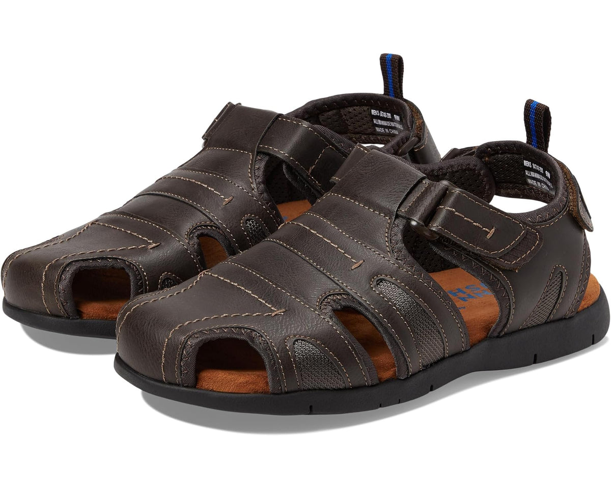 Men's Nunn Bush Rio Grande Fisherman Closed Toe Sandal Brown