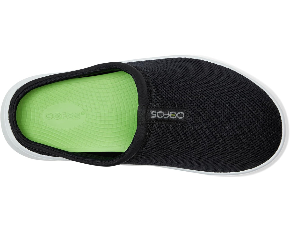 Men's OOFOS OOcoozie Sport Mule Shoe White/Black