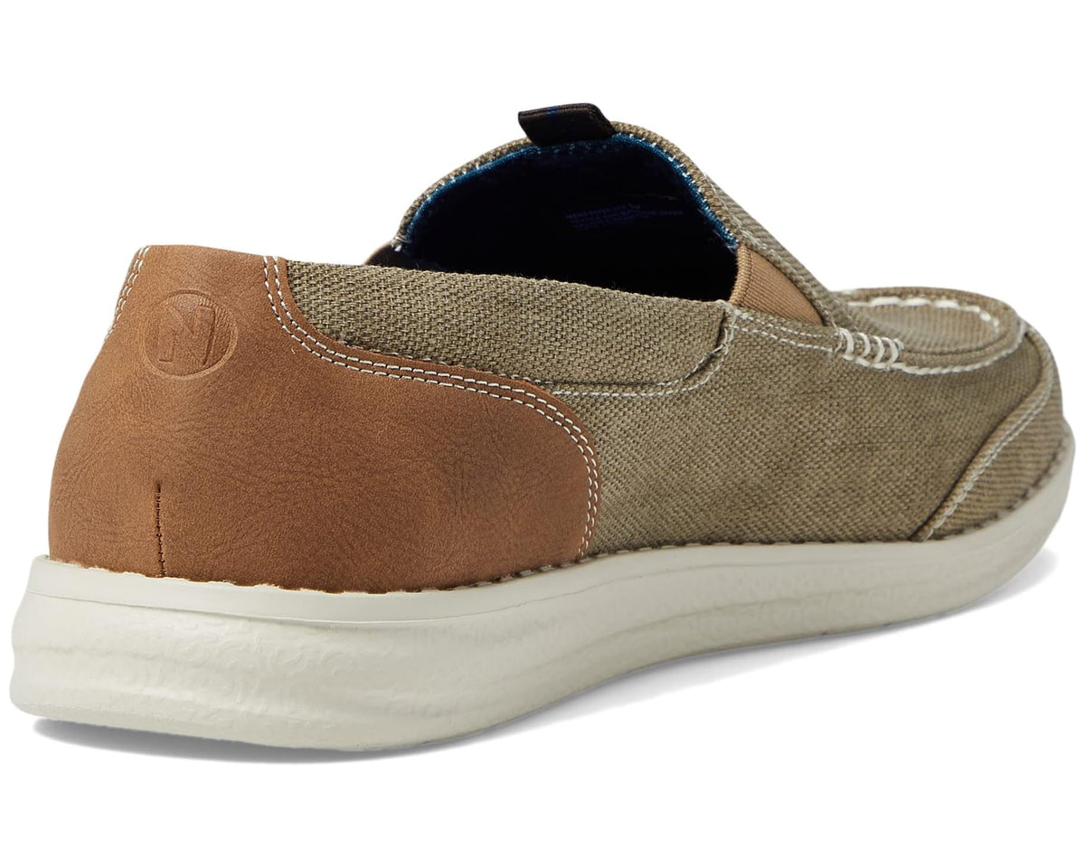Men's Nunn Bush Brewski Canvas Moccasin Toe Venetian Slip-On Stone