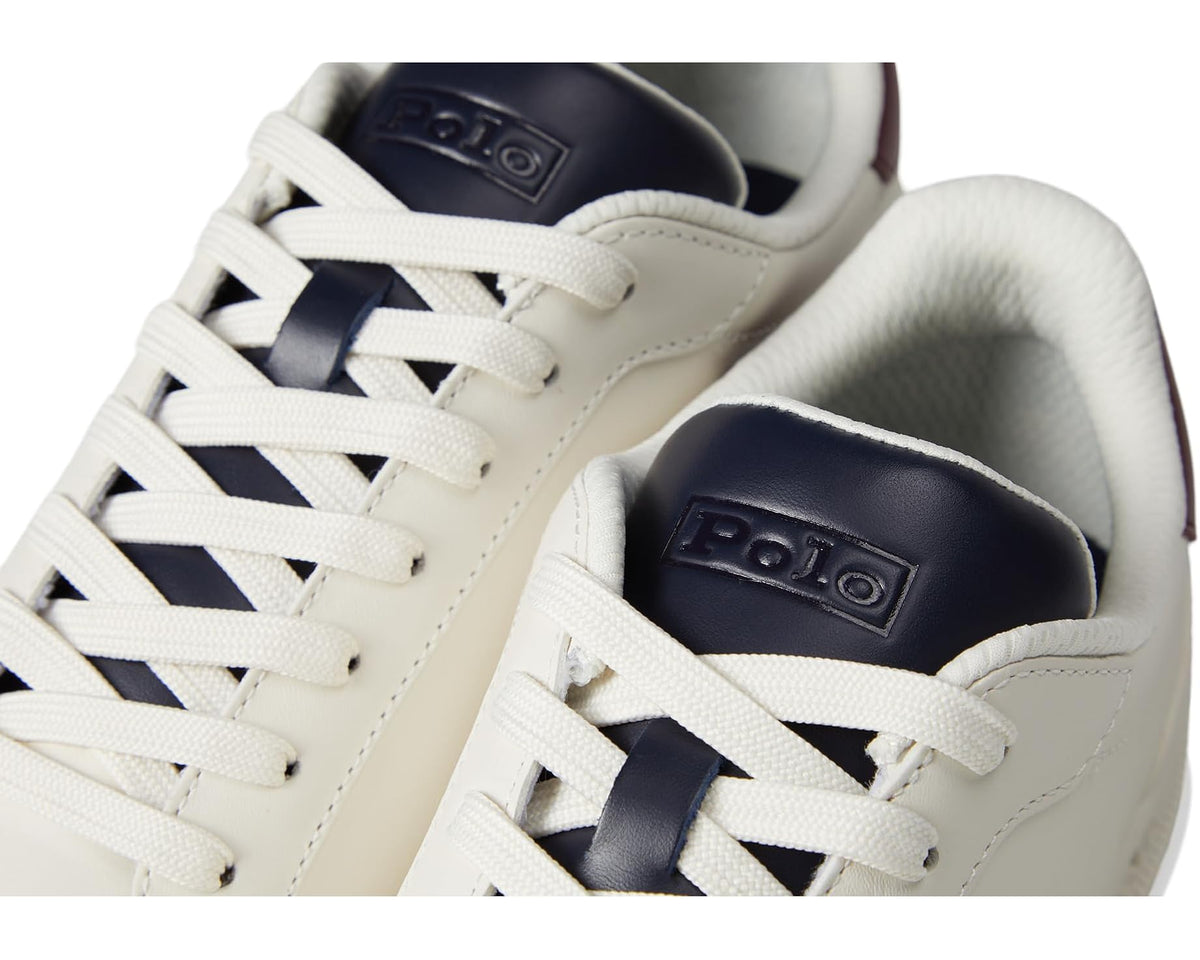 Men's Polo Ralph Lauren Heritage Court II Leather Sneakers White/Navy/Wine