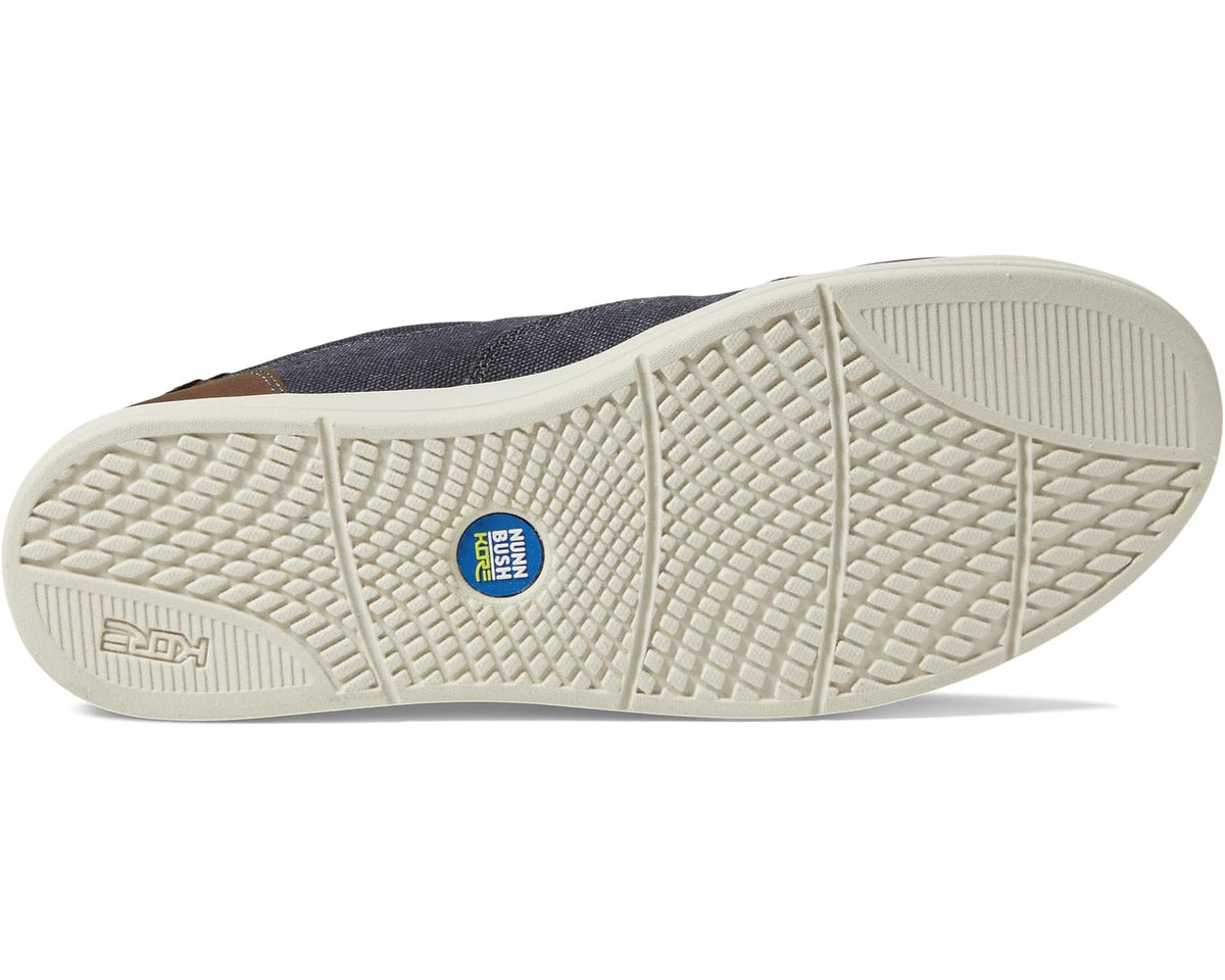 Men's Nunn Bush City Walk Canvas Moc Toe Slip-On Dark Blue