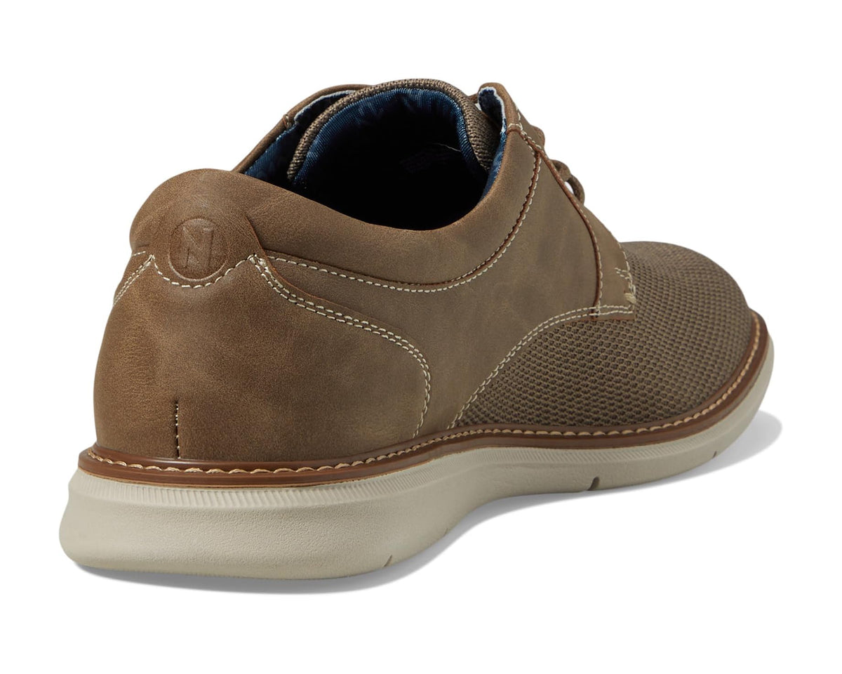 Men's Nunn Bush Chase Knit Plain Toe Oxford Lightweight Breathable Versatile Lace Up Taupe