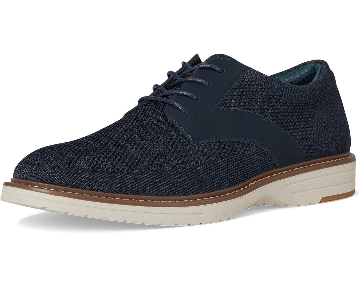 Men's Nunn Bush Griff Plain Toe Knit Oxford Lightweight and Comfortable for any Occasion Knit Lace-Up Navy
