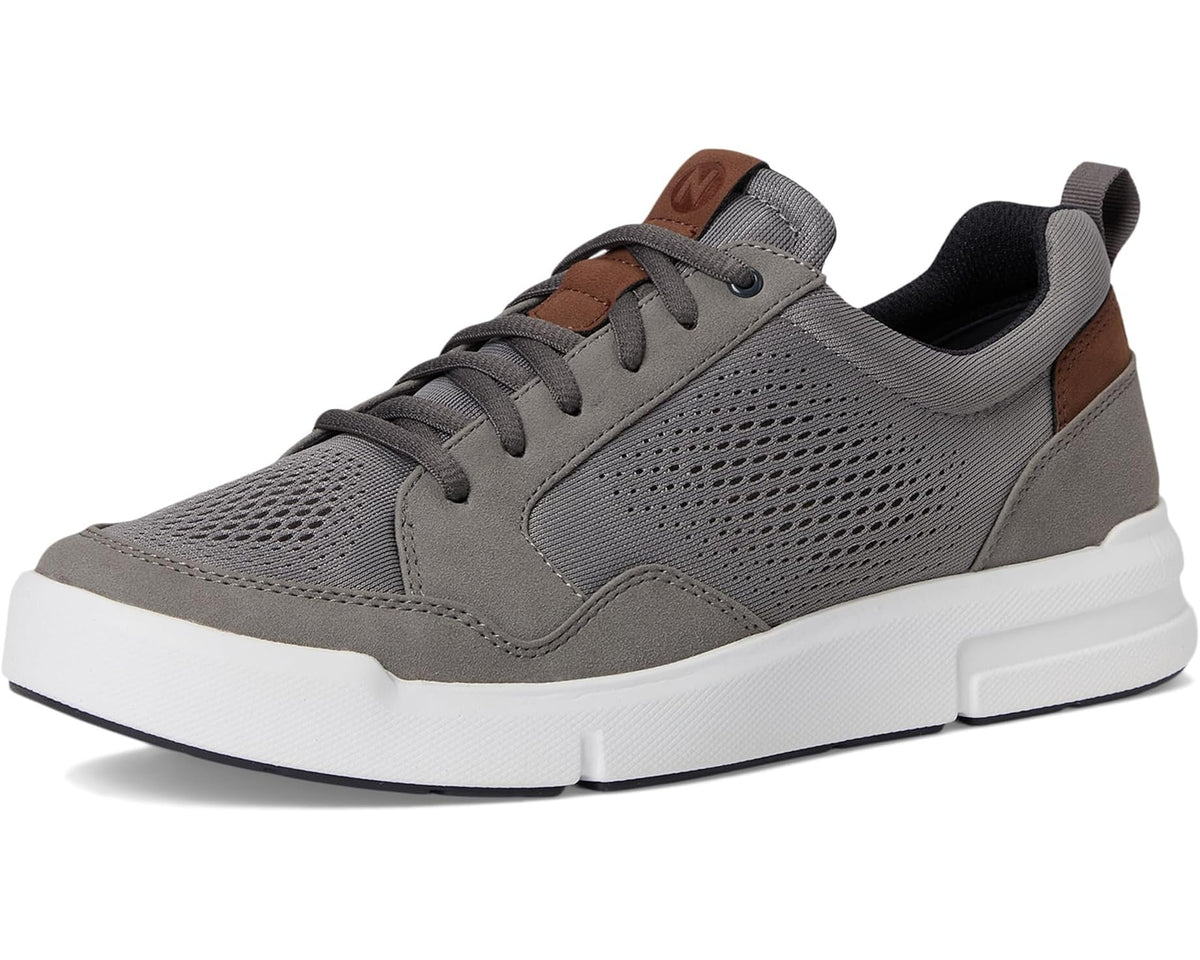 Men's Nunn Bush KORE City Rally Oxford Mesh Athletic Style Moccasin Toe U-Bal Lightweight Lace-Up Gray