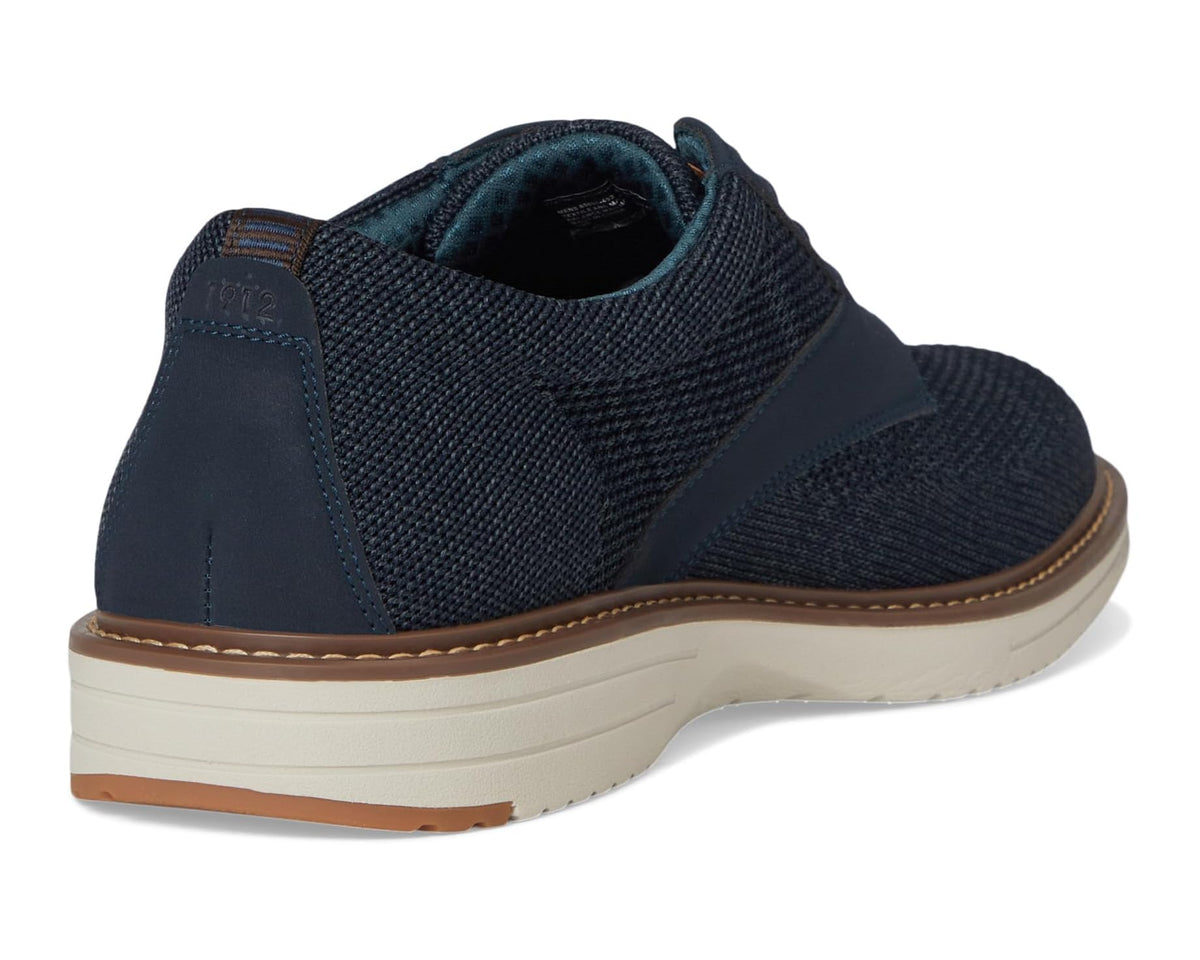 Men's Nunn Bush Griff Plain Toe Knit Oxford Lightweight and Comfortable for any Occasion Knit Lace-Up Navy