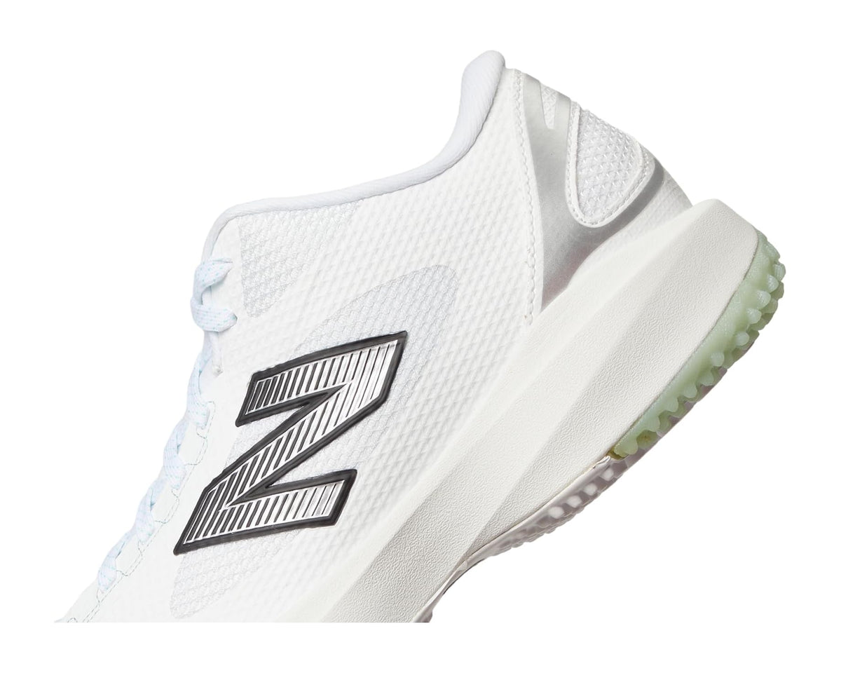 Men's New Balance FreezeLX V5 Turf Low Lacrosse Cleats White/Black/Silver Metallic