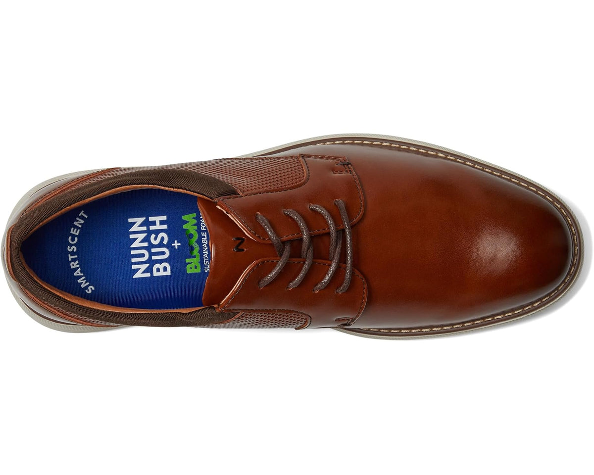 Men's Nunn Bush Chase Plain Toe Oxford Cognac