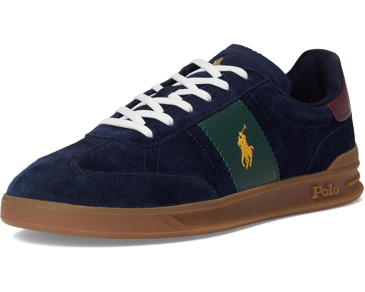 Men's Polo Ralph Lauren Heritage Aera Suede Sneakers Navy/Wine/Forest 1