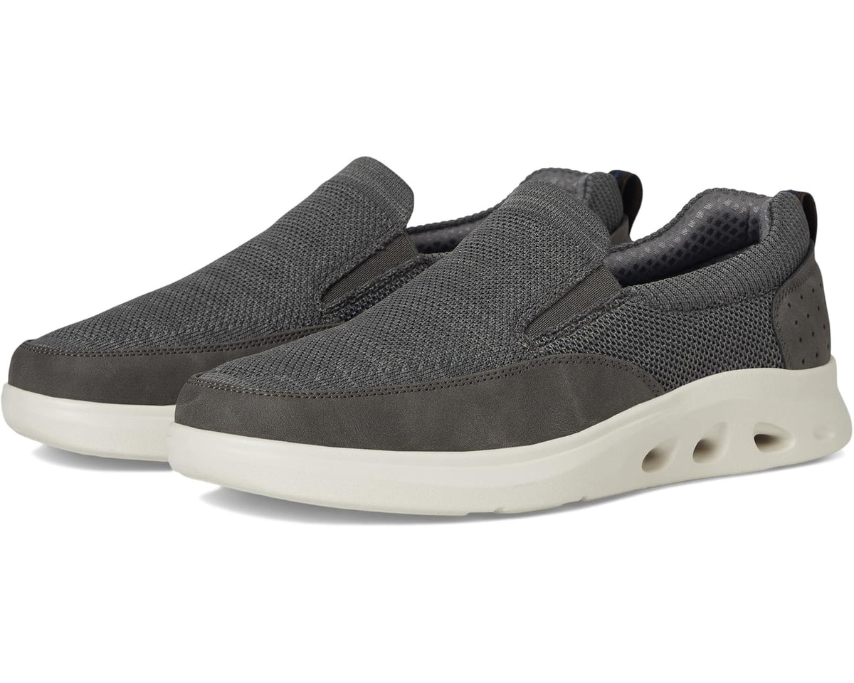 Men's Nunn Bush Ponte Knit Moc Toe Slip-On Sneakers Hybrid Casual Lightweight Athletic Style Loafer Gray