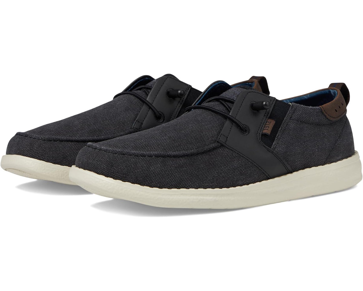 Men's Nunn Bush Brewski Moc Toe Slip-on with Elastic Bungee Black
