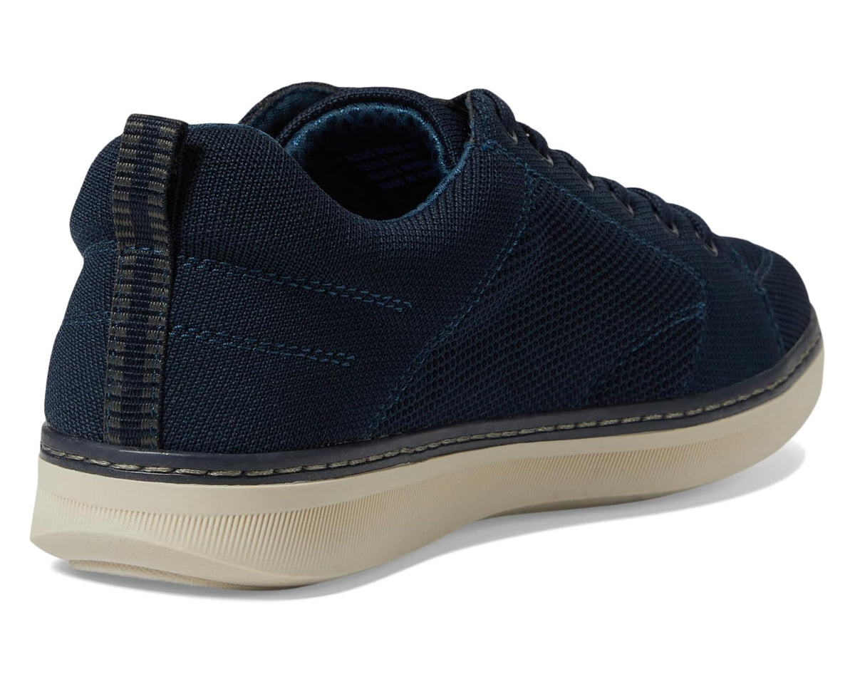 Men's Nunn Bush Aspire Knit Moccasin Toe Sneaker Oxford Comfortable Lightweight Fabric Lace Up Navy