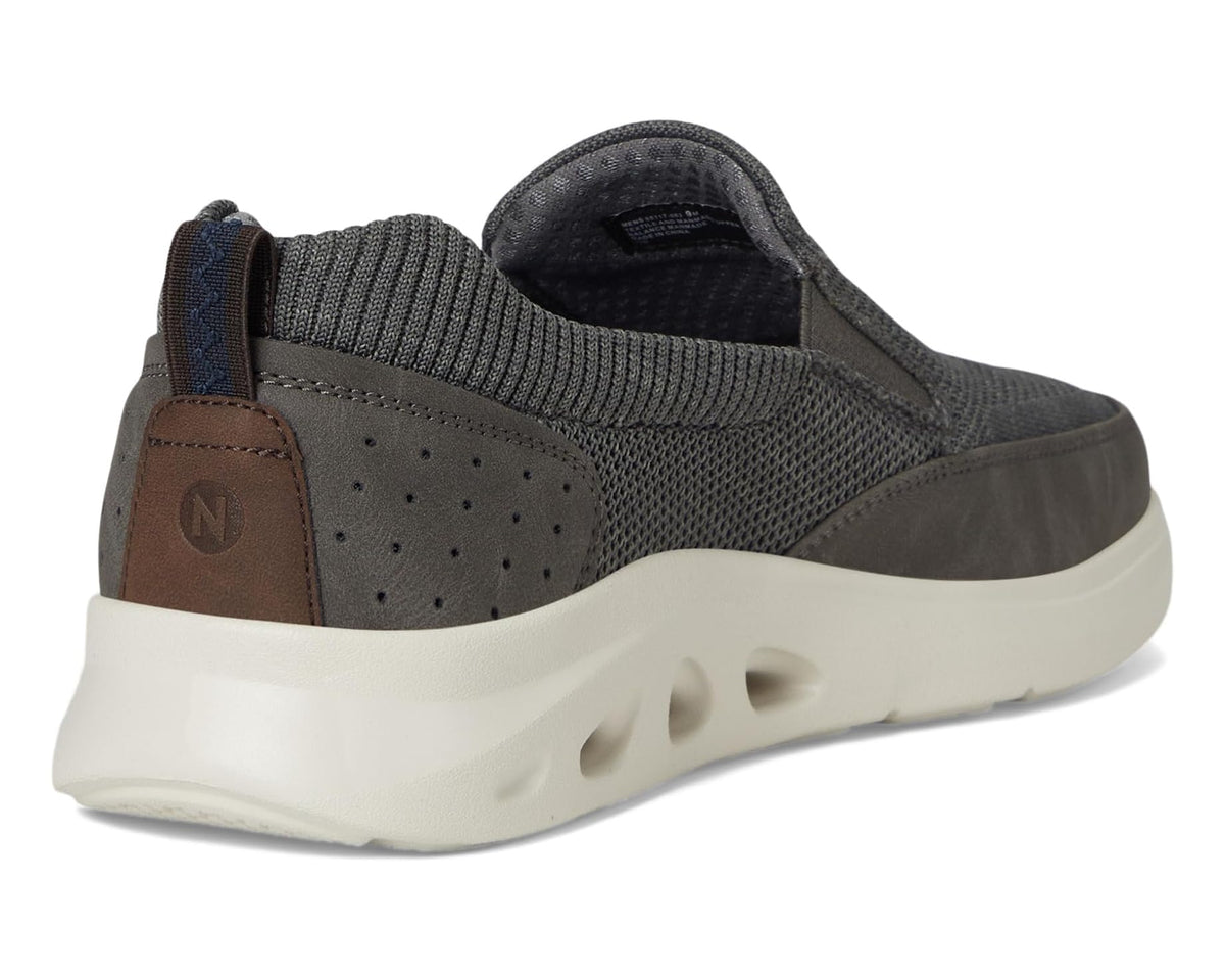 Men's Nunn Bush Ponte Knit Moc Toe Slip-On Sneakers Hybrid Casual Lightweight Athletic Style Loafer Gray