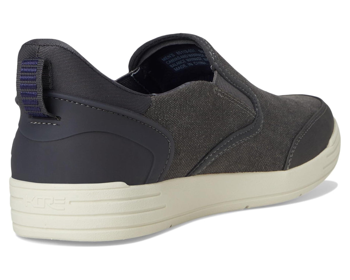 Men's Nunn Bush Kore City Walk Canvas EZ Moc Toe Slip-On Sneakers Easy On and Easy Off Cement