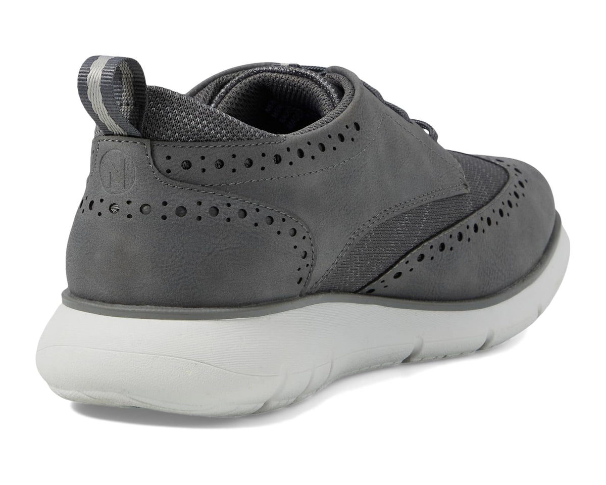 Men's Nunn Bush Stance Knit Wing Tip Oxford Lightweight Lace-Up Gray