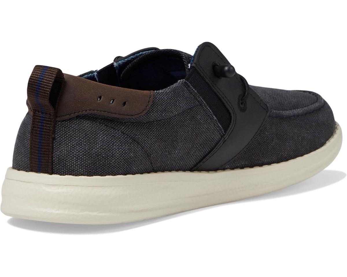 Men's Nunn Bush Brewski Moc Toe Slip-on with Elastic Bungee Black