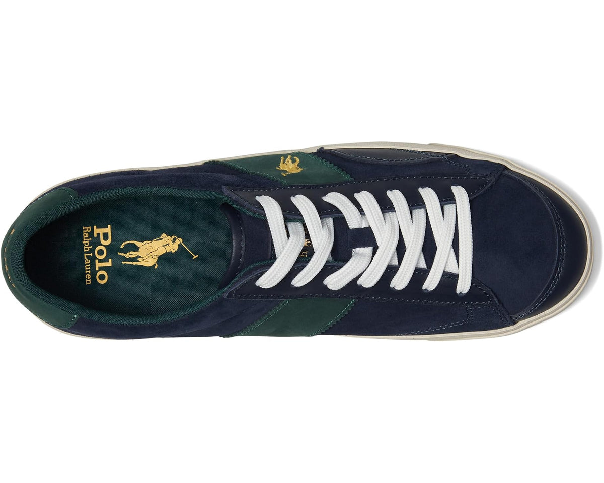Men's Polo Ralph Lauren Suede Leather-Sayer Sport-Sneakers-Low Top Lace Navy/Forest