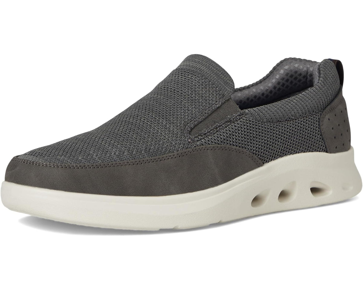 Men's Nunn Bush Ponte Knit Moc Toe Slip-On Sneakers Hybrid Casual Lightweight Athletic Style Loafer Gray