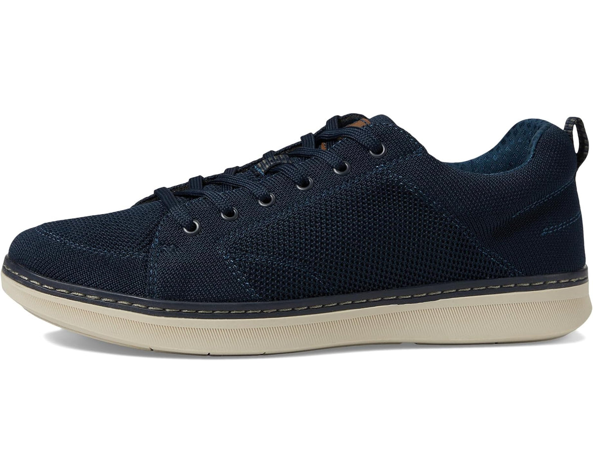 Men's Nunn Bush Aspire Knit Moccasin Toe Sneaker Oxford Comfortable Lightweight Fabric Lace Up Navy