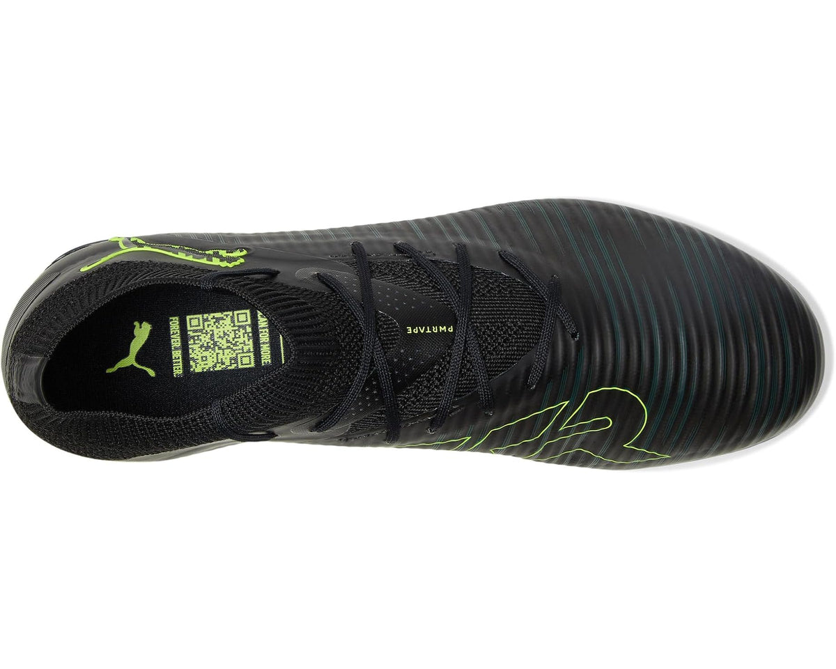 Men's PUMA Future 8 Pro Firm, Artificial Ground Soccer Cleats Black/Fizzy Light/Green Terrain