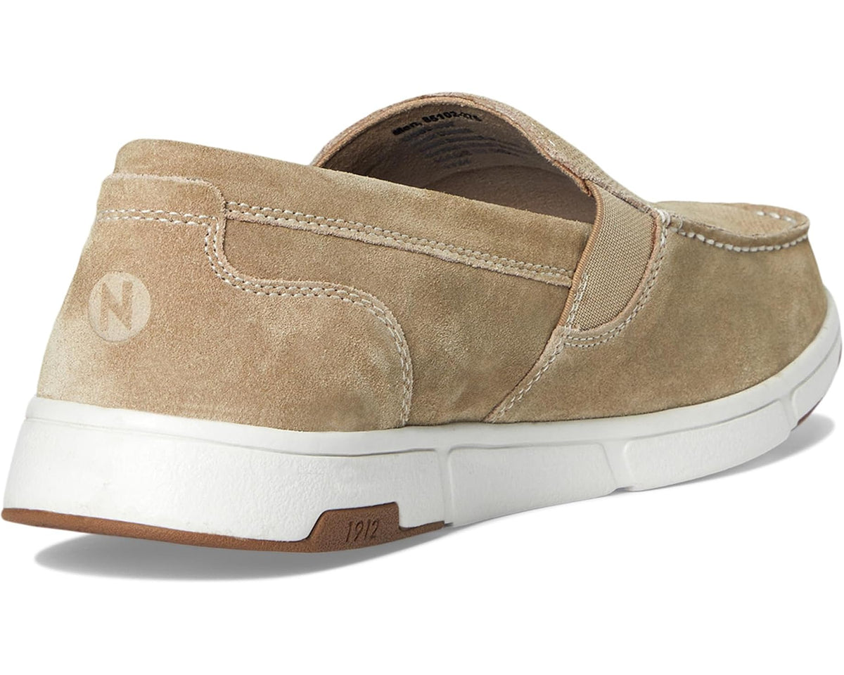Men's Nunn Bush Luca Moccasin Toe Venetian Suede Slip-On Lightweight Comfortable Loafers Stone