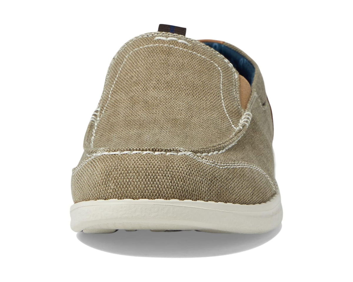 Men's Nunn Bush Brewski Canvas Moccasin Toe Venetian Slip-On Stone
