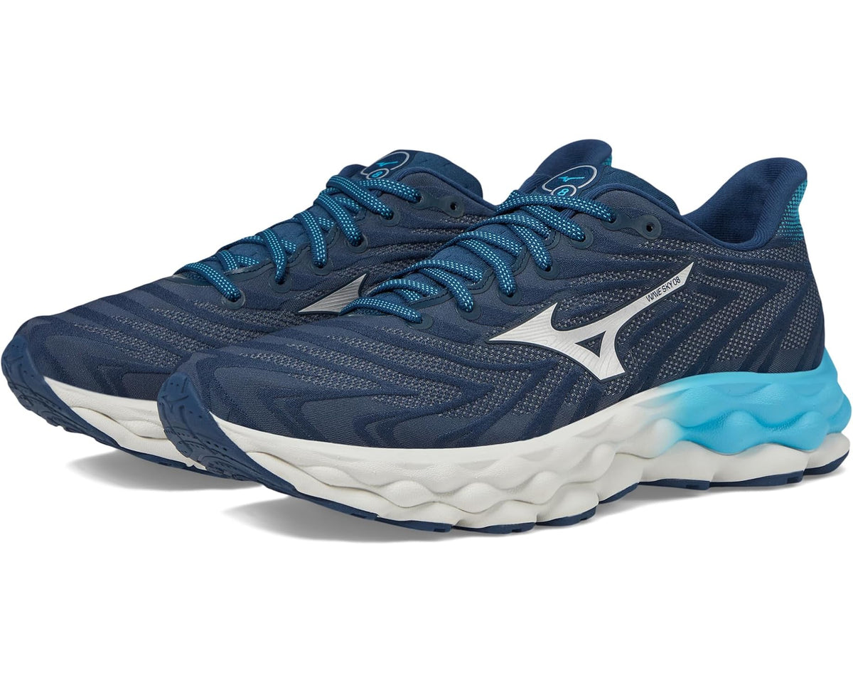 Men's Mizuno Wave Sky 8 Blue Wng/Teal Silver