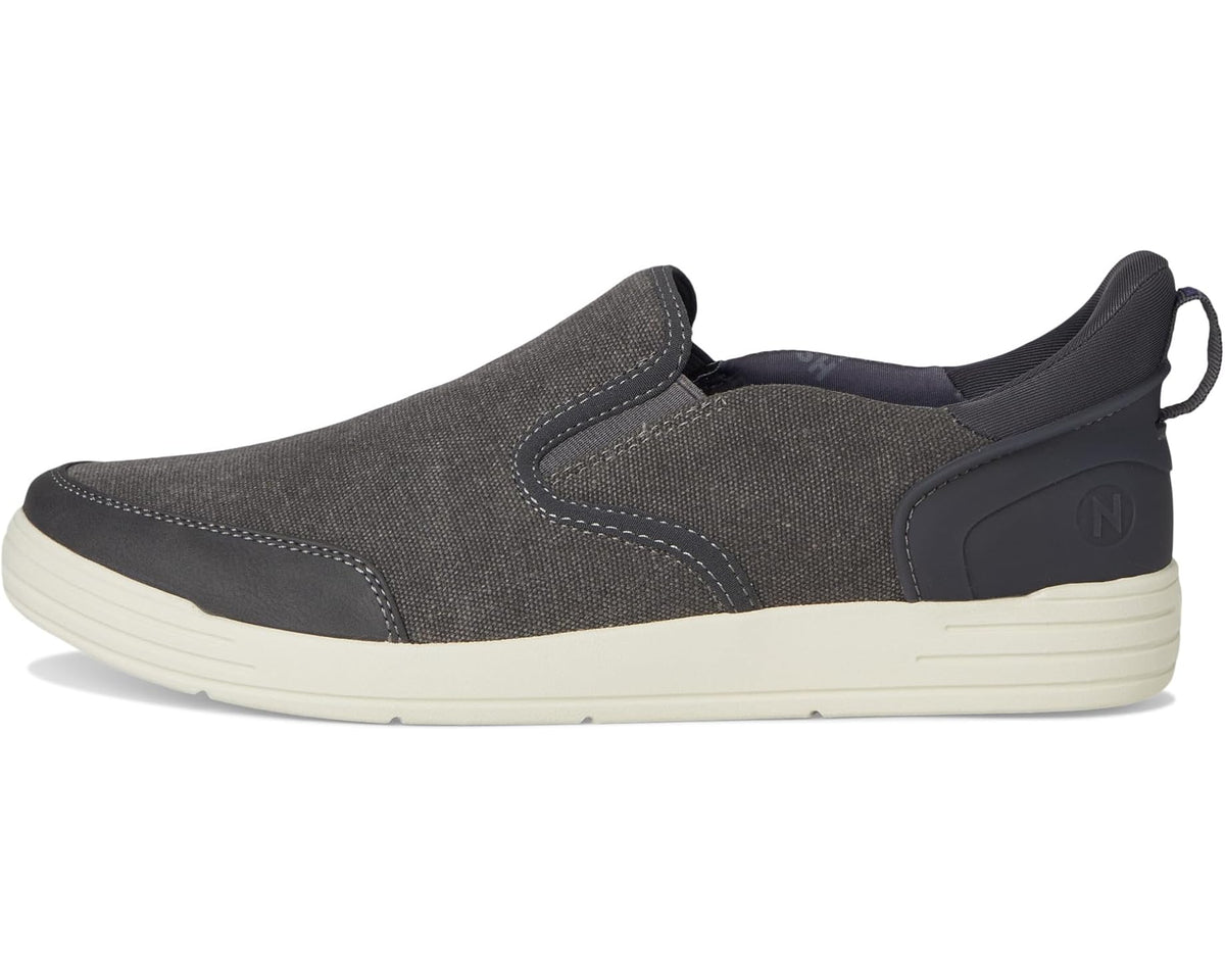 Men's Nunn Bush Kore City Walk Canvas EZ Moc Toe Slip-On Sneakers Easy On and Easy Off Cement