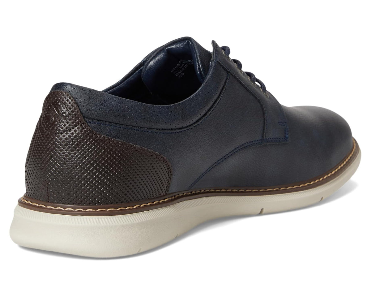 Men's Nunn Bush Chase 2.0 Casual Plain Toe Oxford Contemporary Lace-Up Navy