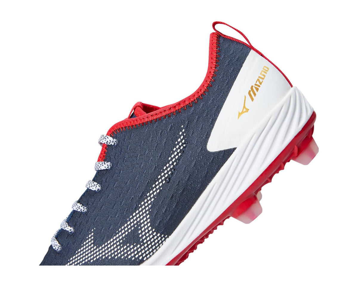 Men's Mizuno Dominant 4 TPU Baseball Cleats Navy/Red